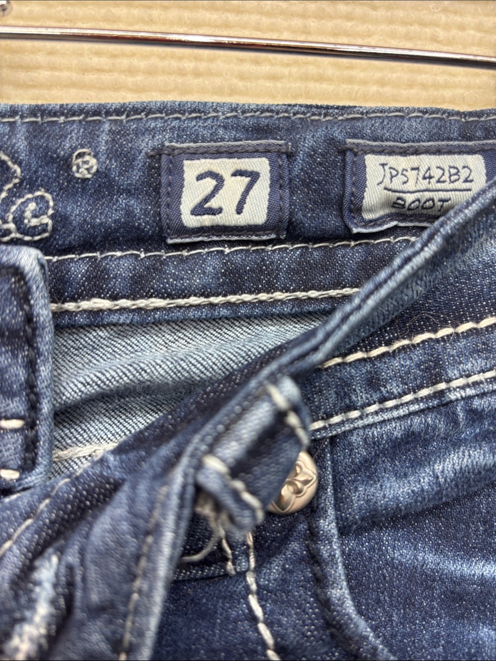 Miss Me | 27 boot Women's Classic Bootcut Jeans - Dark Blue Denim - Picture 5 of 11